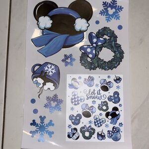 Disney Blue and Black Winter Sticker Collection